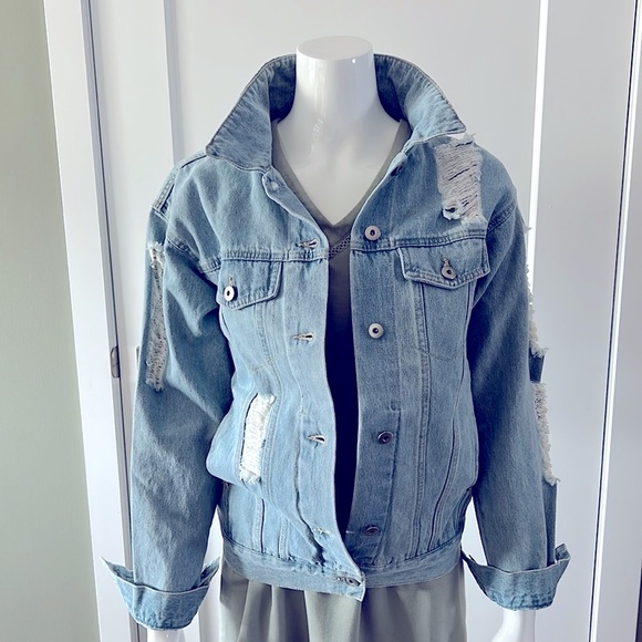 Love Tree Denim Jacket Distressed NWOT - Picture 10 of 15